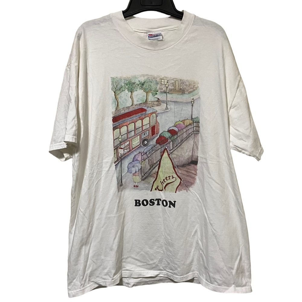 Vintage Boston Cheers Trolley Hanes Beefy Tee